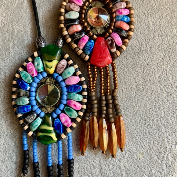 Handmade Colorful Boho Long Bead Dangle Necklaces - Picture 2 of 8